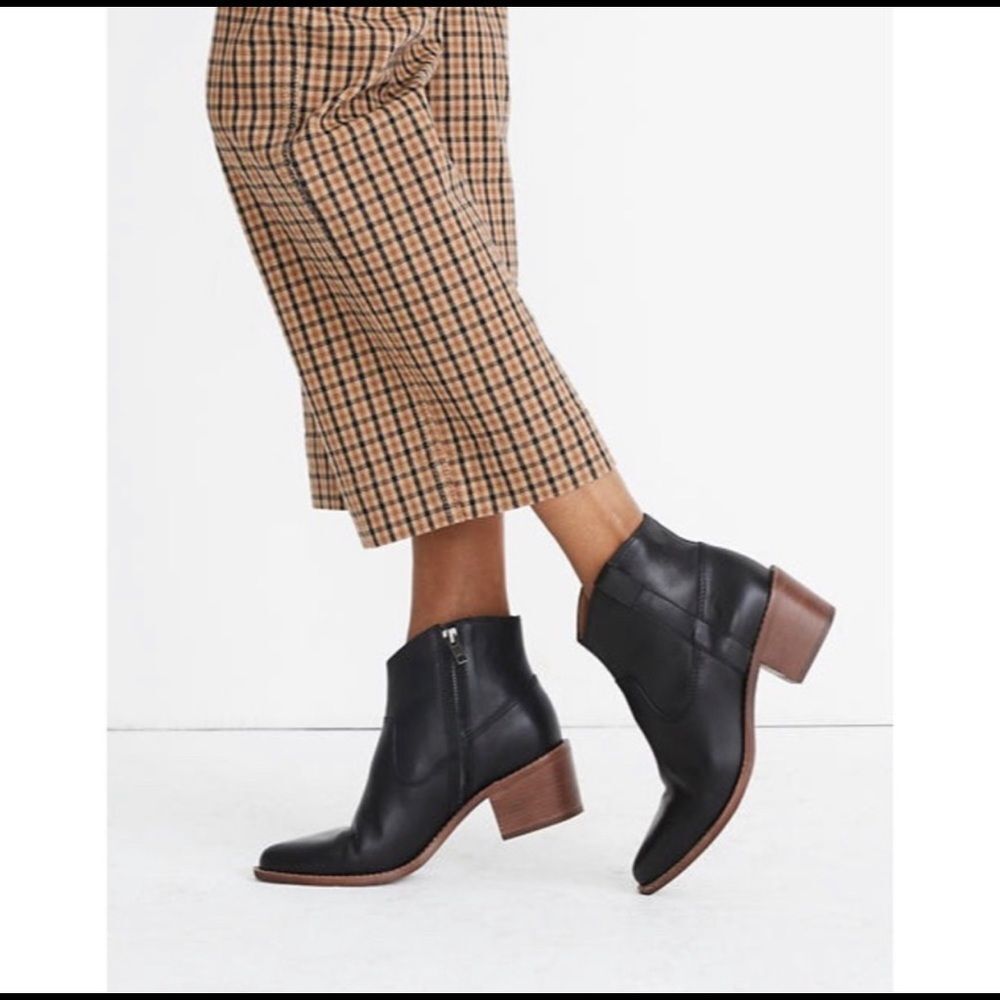 Madewell The Billie black leather ankle booties